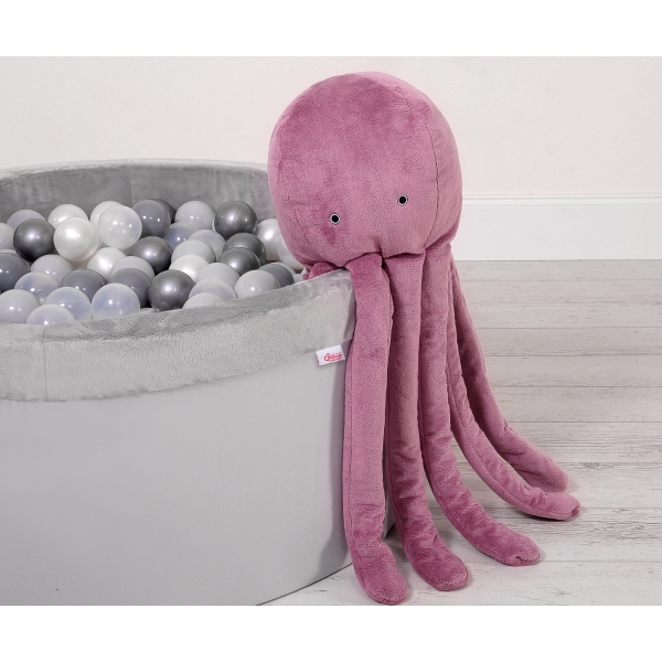 Peluche Polpo Coccolone con Sonaglio Rosa Scuro