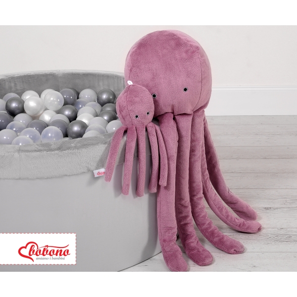 Peluche Polpo Coccolone con Sonaglio Rosa Scuro