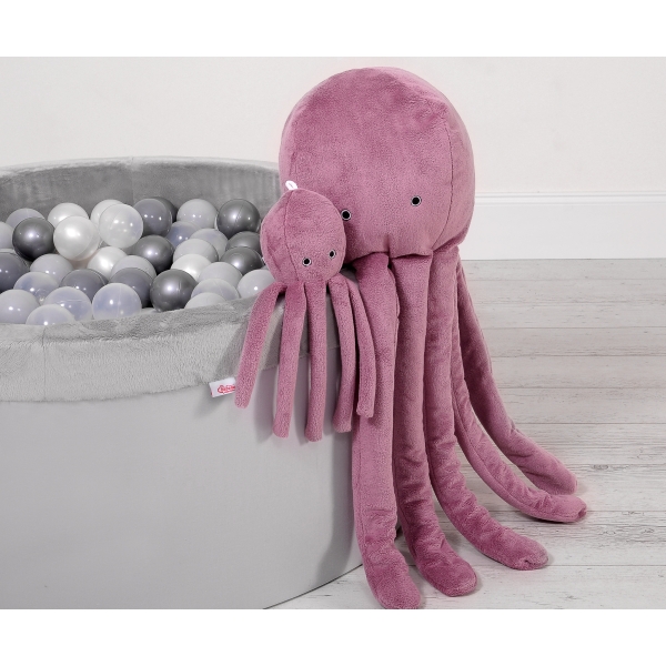 Peluche Polpo Coccolone con Sonaglio Rosa Scuro
