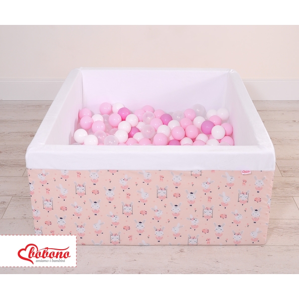 Piscina Morbida con Palline Quadrato Rosa Ballerine