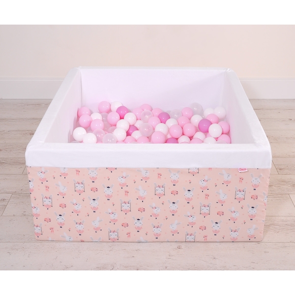 Piscina Morbida con Palline Quadrato Rosa Ballerine