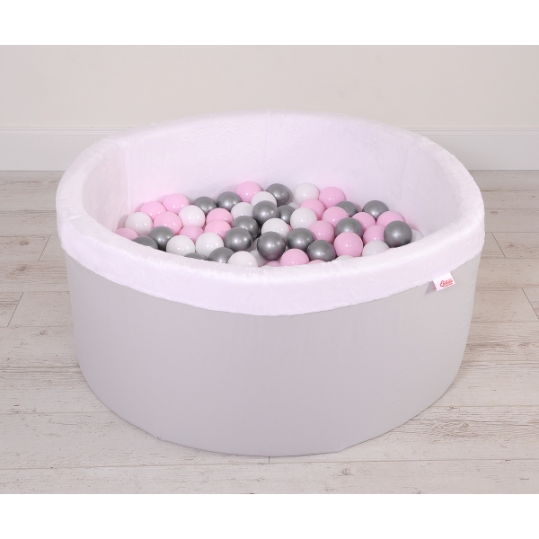 Piscina per Palline con 200 Palline Grigio