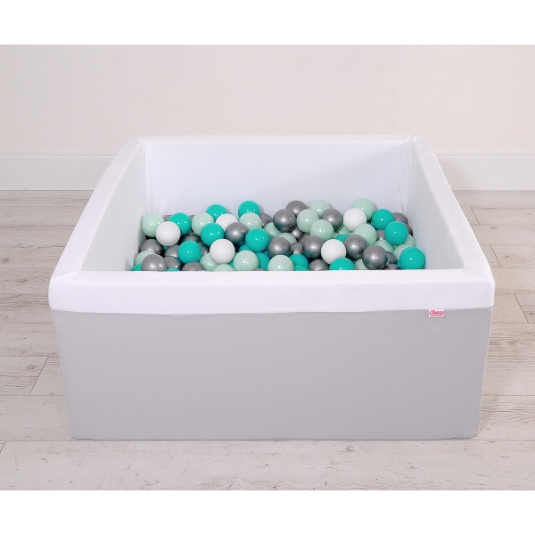 Piscina Quadrato di Palline per Bambini Grigio