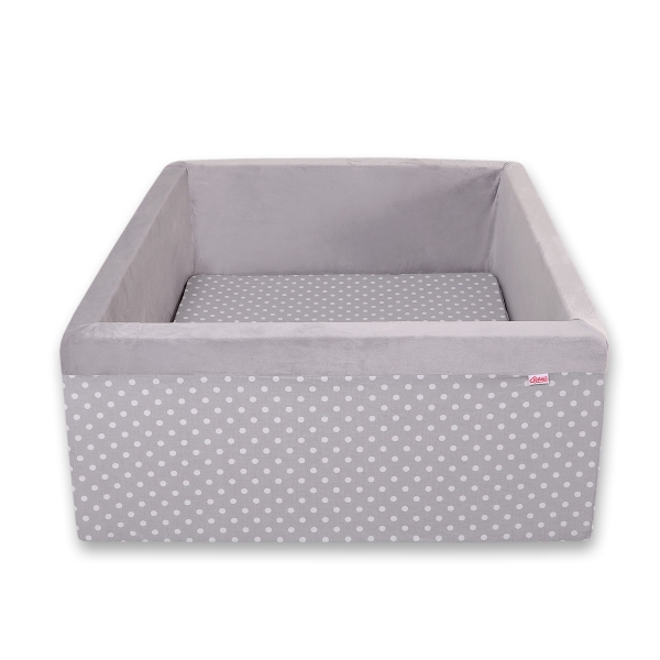 Piscina Vuota per Palline Quadrato Grigio Pois Bianchi