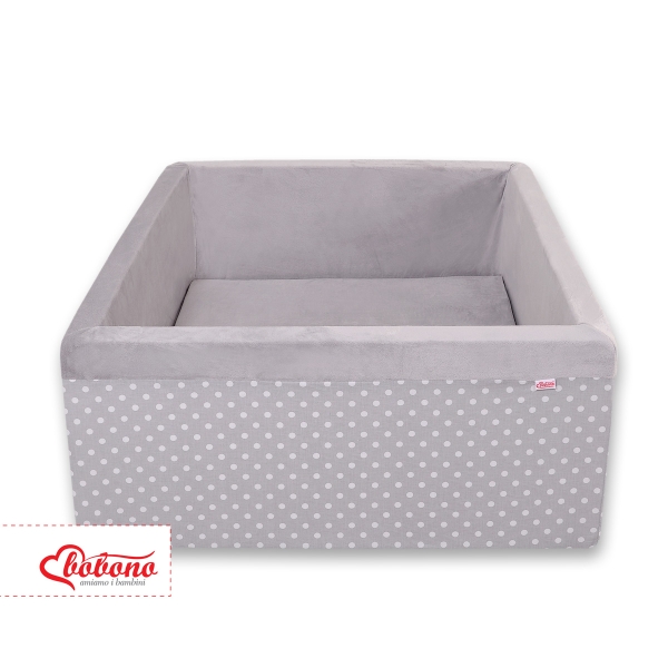 Piscina Vuota per Palline Quadrato Grigio Pois Bianchi