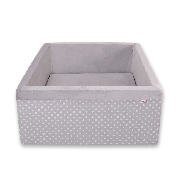 Piscina Vuota per Palline Quadrato Grigio Pois Bianchi