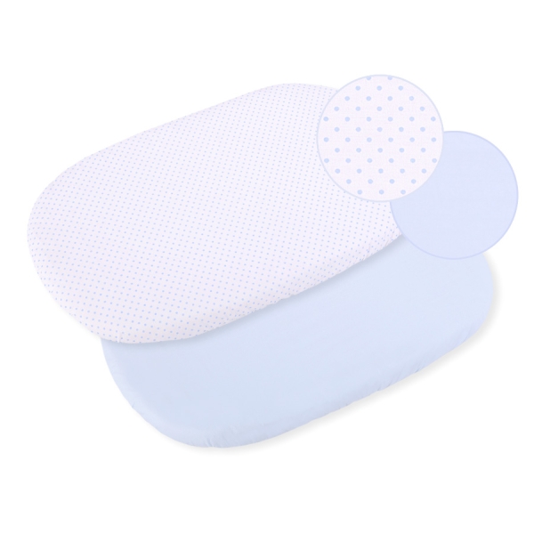 Lenzuolo con angoli in cotone per culla - 2 pezzi Blu Set