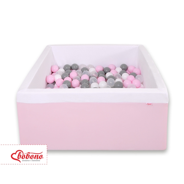 Quadrato Piscina di Palline con 200 Palline Colorate Rosa