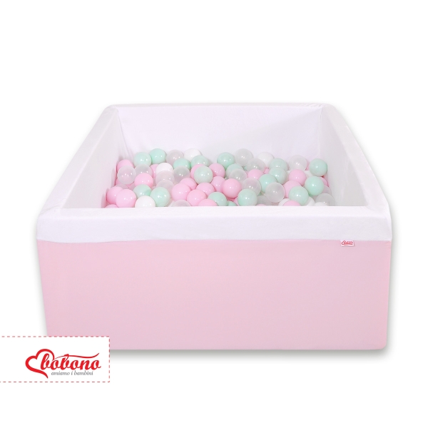 Quadrato Piscina di Palline con 200 Palline Colorate Rosa
