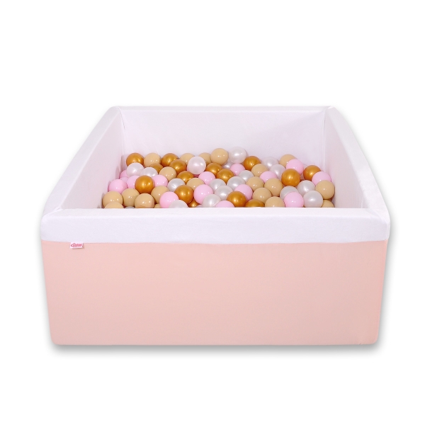 Quadrato Piscina Morbida con Palline Rosa Cipria