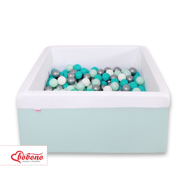 Quadrato Piscina per Palline con 200 Palline Menta