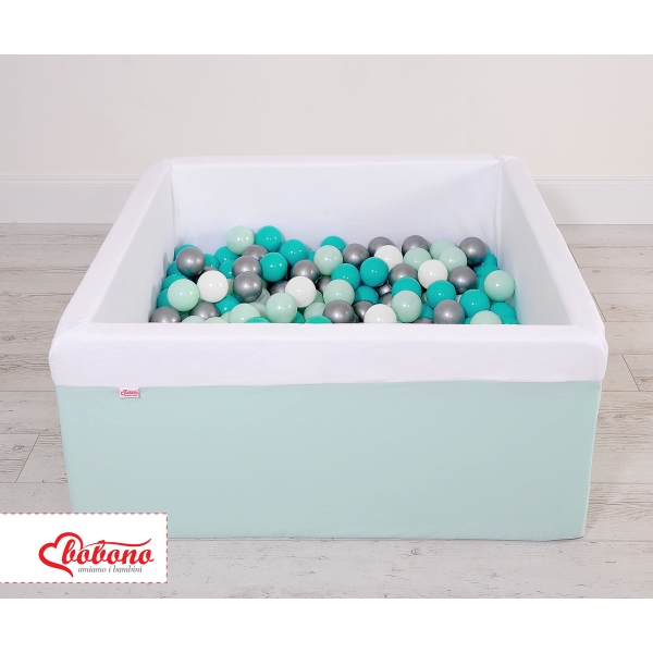 Quadrato Piscina per Palline con 200 Palline Menta