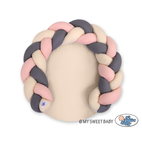 Riduttore Intrecciato Tappetino 2 in 1 Beige Antracite Rosa Scuro