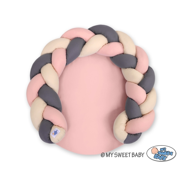 Riduttore Intrecciato Tappetino 2 in 1 Beige Antracite Rosa Scuro