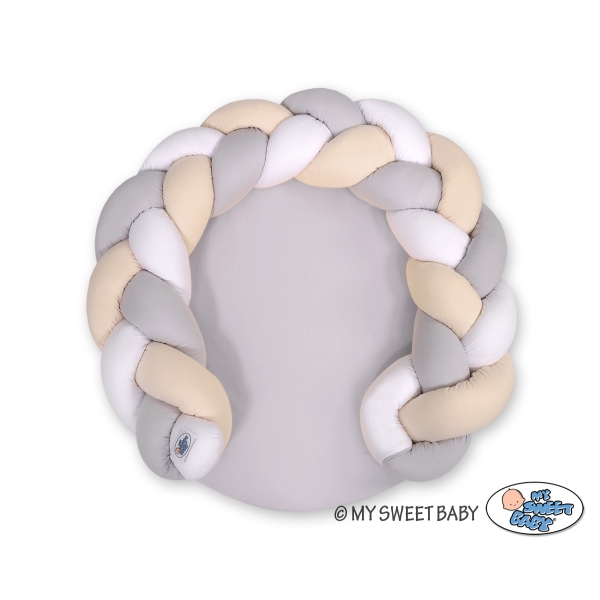 Riduttore Intrecciato Tappetino 2 in 1 Bianca Grigio Beige