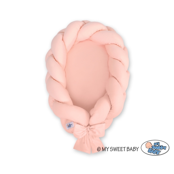 Riduttore per Neonati Paracolpi Treccia 2 in 1 Rosa Cipria