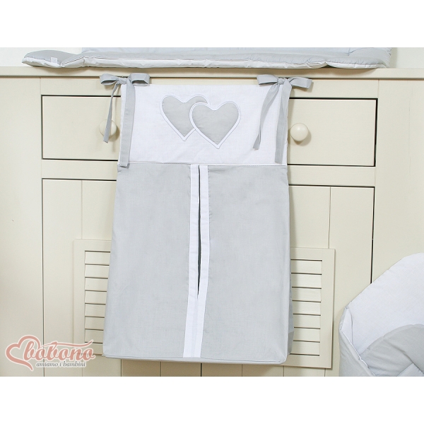Sacca Organizer per Pannolini Grigio Cuori