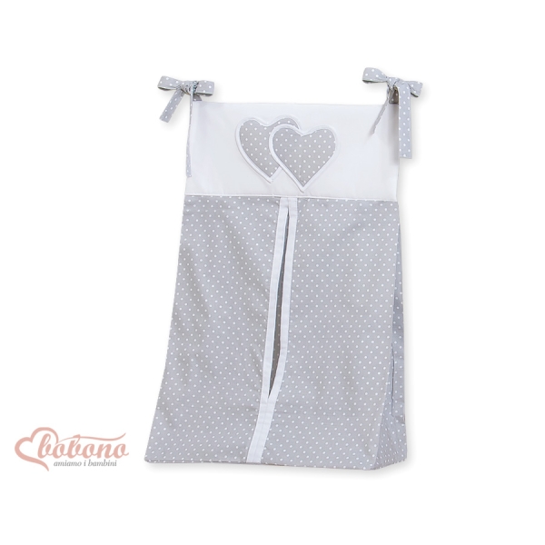 Sacca Organizer per Pannolini Grigio Pois Bianchi Cuori