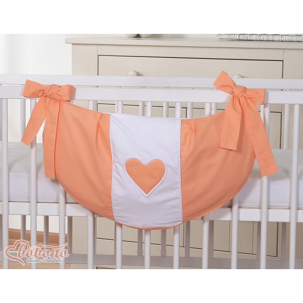 Sacca per Giocattoli per Lettino Arancio Cuori