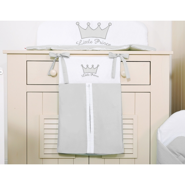 Sacca per Pannolini per Lettino Neonato Grigio Little Prince/Princess