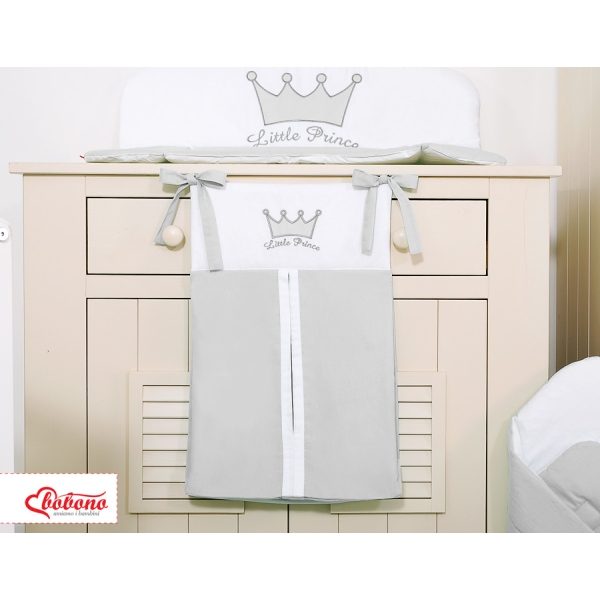 Sacca per Pannolini per Lettino Neonato Grigio Little Prince/Princess