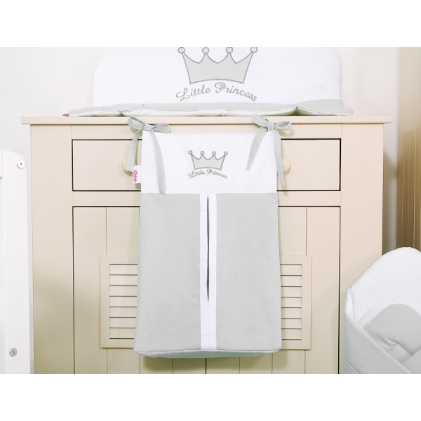 Sacca per Pannolini per Lettino Neonato Grigio Little Prince/Princess