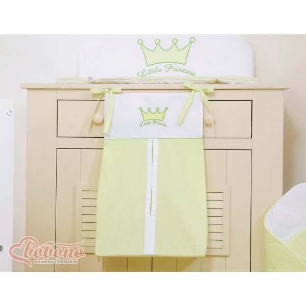 Sacca per Pannolini per Lettino Neonato Verde Little Prince/Princess