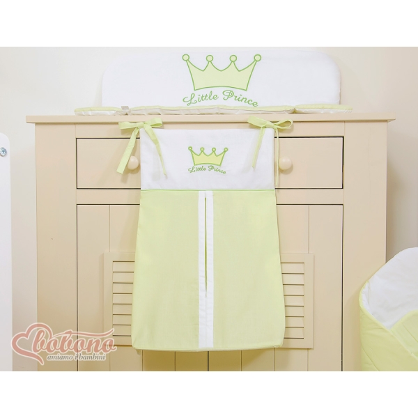 Sacca per Pannolini per Lettino Neonato Verde Little Prince/Princess