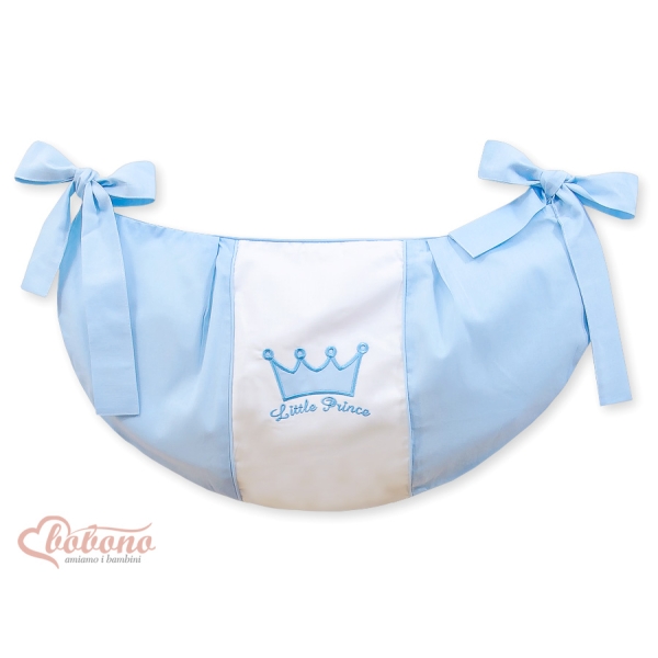 Sacca Portagiochi per Lettino - Cuori Blu Little Prince/Princess