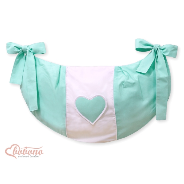 Sacca Portagiochi per Lettino - Cuori Menta Cuori