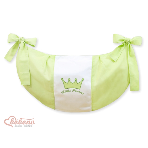 Sacca Portagiochi per Lettino - Cuori Verde Little Prince/Princess