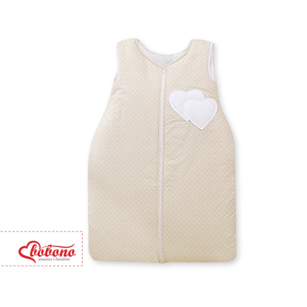 Sacco da Nanna Neonato Beige Pois Bianchi Cuori