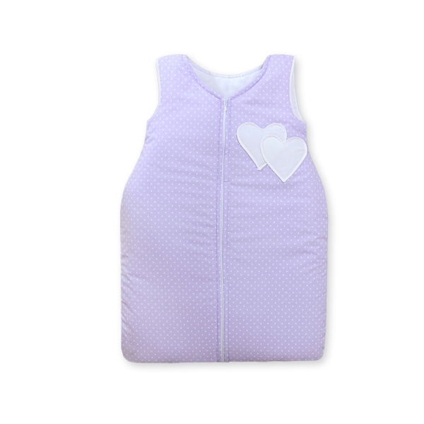 Sacco da Nanna Neonato Lilla Pois Bianchi Cuori