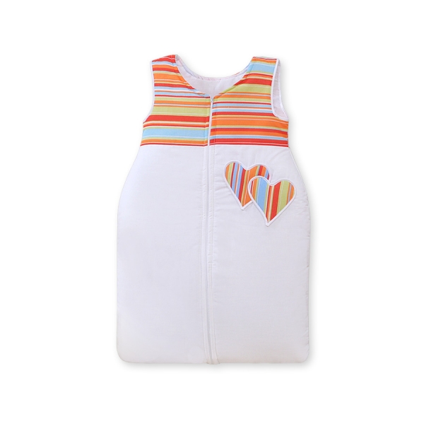 Sacco Nanna Neonato Arancio a Strisce Cuori