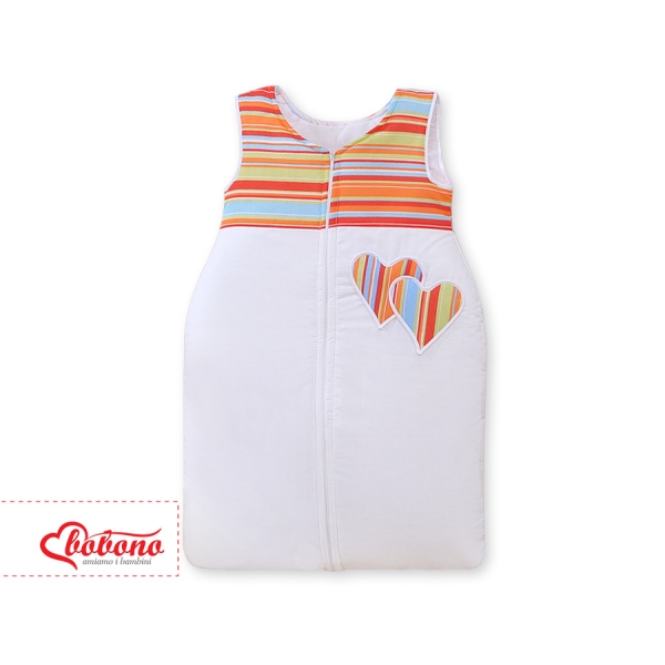 Sacco Nanna Neonato Arancio a Strisce Cuori