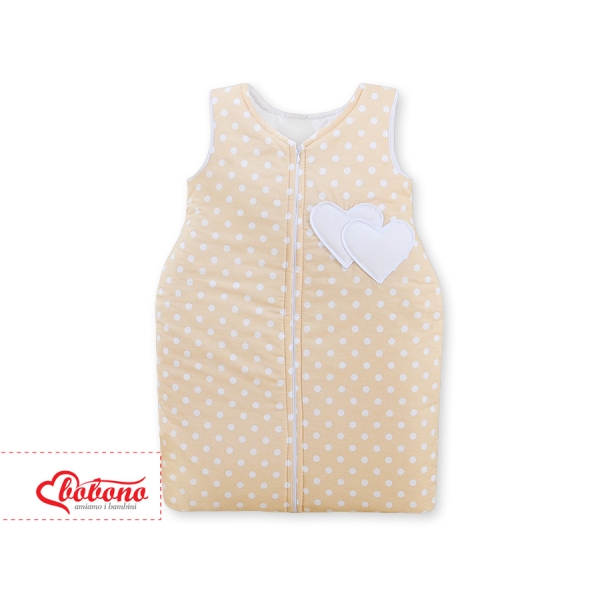 Sacco Nanna Neonato Beige Pois Bianchi Cuori