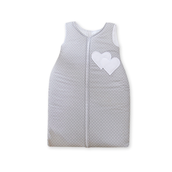 Sacco Nanna Neonato Grigio Pois Bianchi Cuori