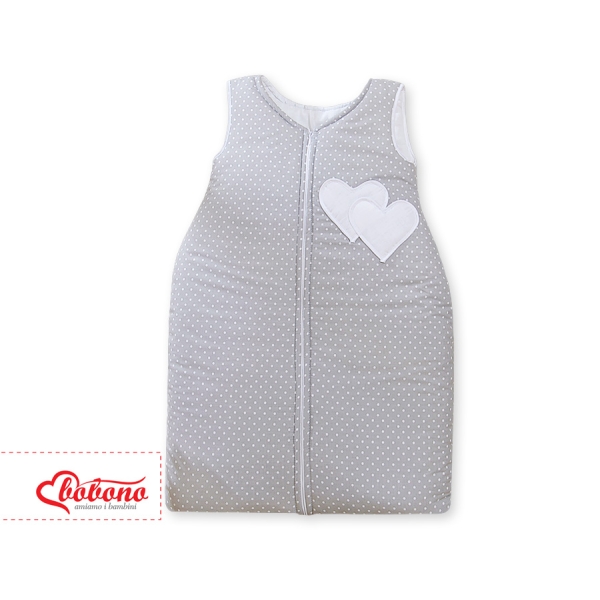 Sacco Nanna Neonato Grigio Pois Bianchi Cuori