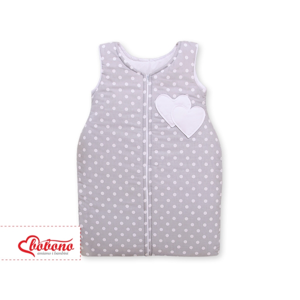 Sacco per Dormire Grigio Pois Bianchi Cuori