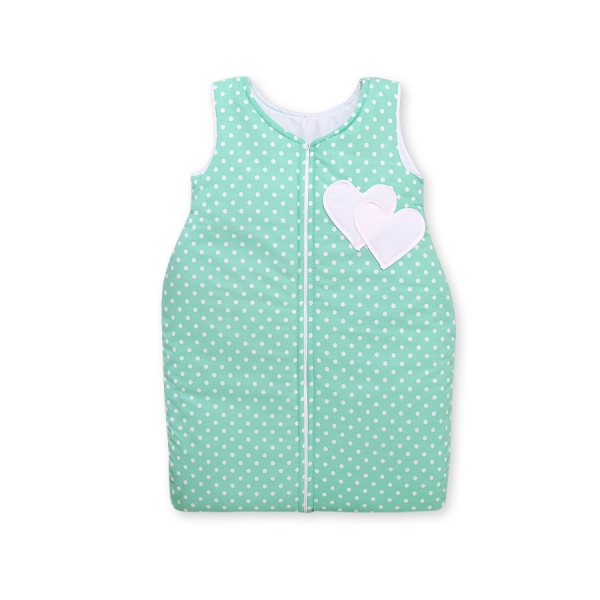 Sacco per Dormire Menta Pois Bianchi Cuori