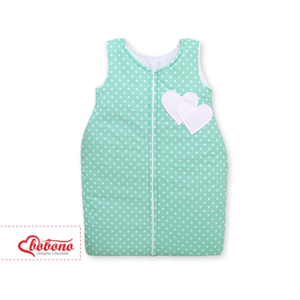 Sacco per Dormire Menta Pois Bianchi Cuori