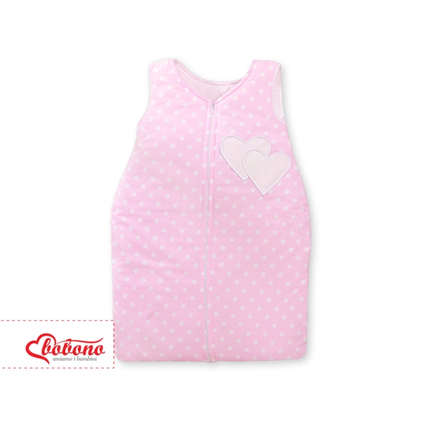 Sacco per Dormire Rosa Pois Bianchi Cuori