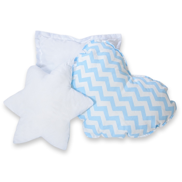 Set 3 Cuscini Blu Chevron