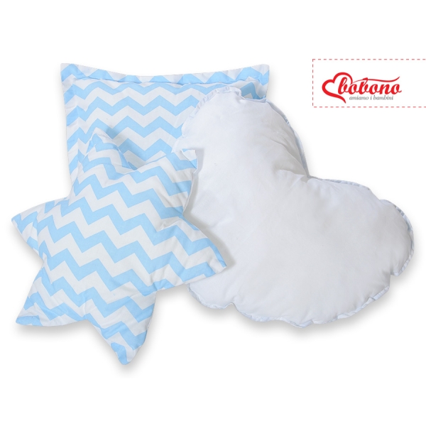 Set 3 Cuscini Blu Chevron
