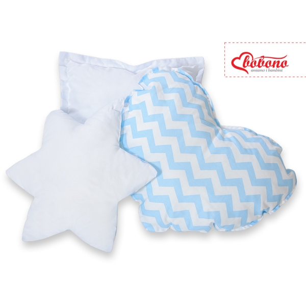 Set 3 Cuscini Blu Chevron