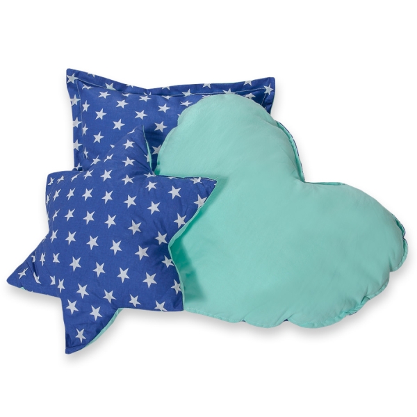 Set 3 Cuscini Blu Scuro