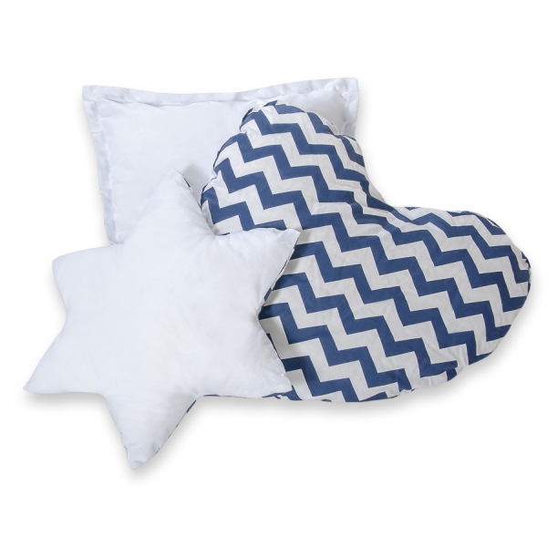 Set 3 Cuscini Blu Scuro Chevron