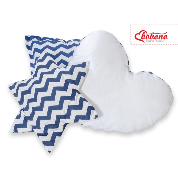 Set 3 Cuscini Blu Scuro Chevron