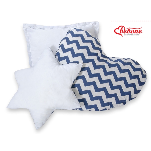 Set 3 Cuscini Blu Scuro Chevron