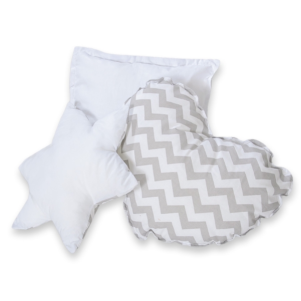 Set 3 Cuscini Grigio Chevron